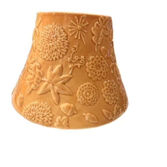 Hallmark CANDLE FALL Ceramic Shade Topper Leaves Acorns Autumn Mums THANKSGIVING - Picture 4 of 5